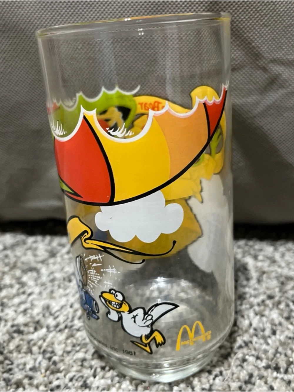 1981 MCDONALDS THE GREAT MUPPET CAPER GLASS GONZO FOZZY KERMIT BALLON JIM HENSON